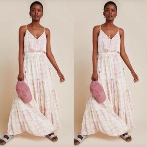 ANTHROPOLOGIE Dolan Annie Tiered Boho Tie Dye Maxi Dress Sz Large - NWOT!!